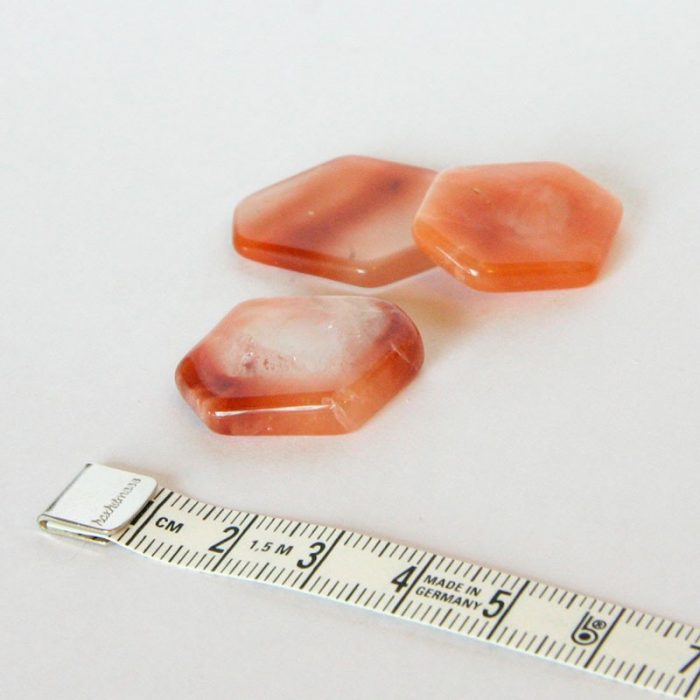 Quartz hématoïde du Brésil - Lot de 3 pierres polies - pièces uniques
