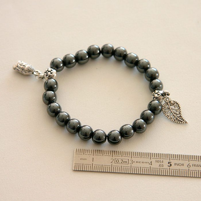 Bracelet fantaisies perles rondes d'hématite – Image 2