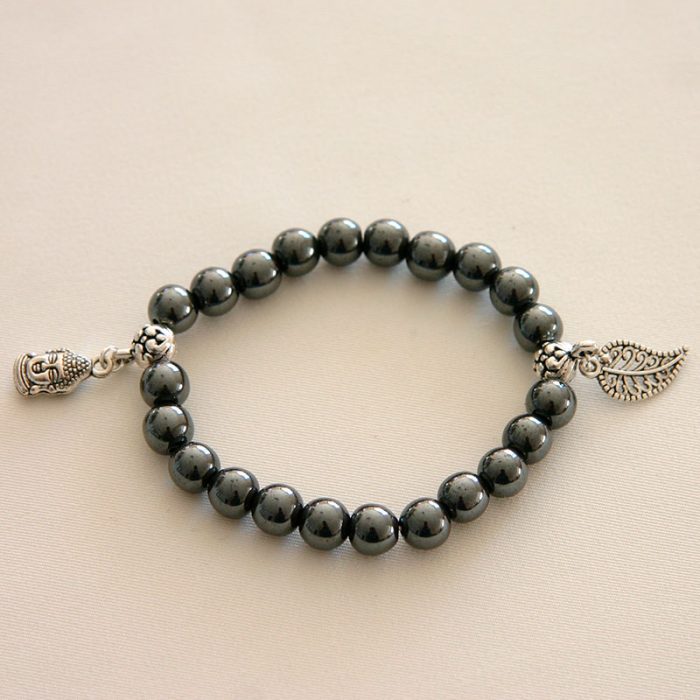 Bracelet fantaisies perles rondes d'hématite