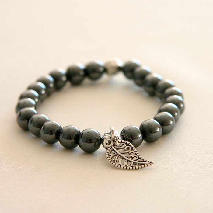 Bracelet fantaisies perles rondes d'hématite – Image 3