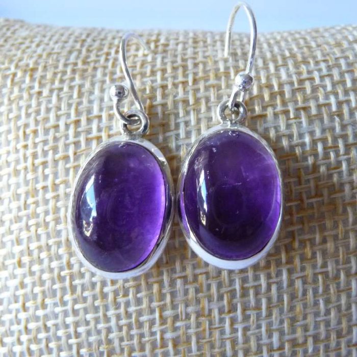 Boucles d'oreilles améthyste et argent 925