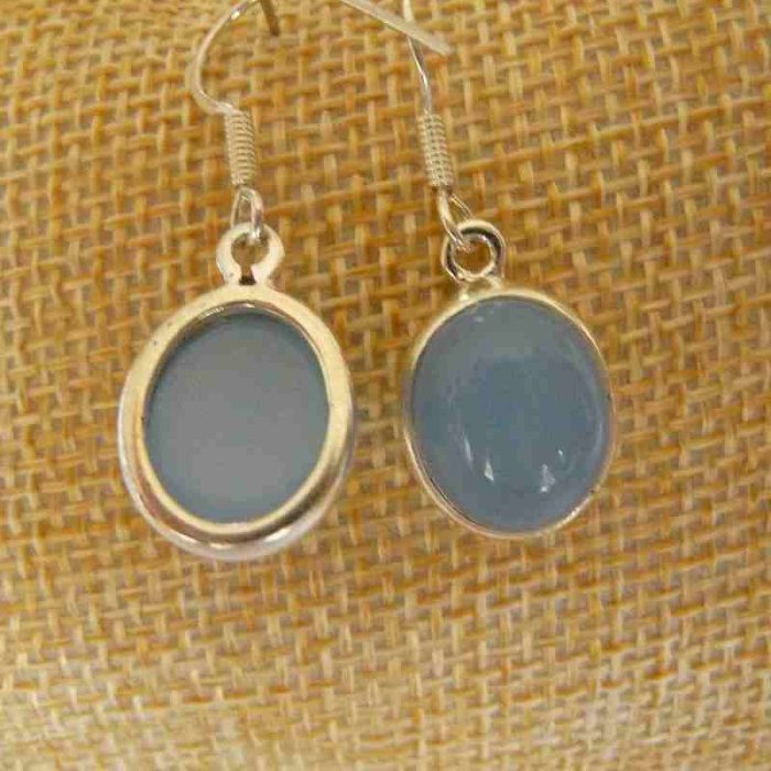 Boucles d'oreilles calcédoine et argent 925 – Image 2