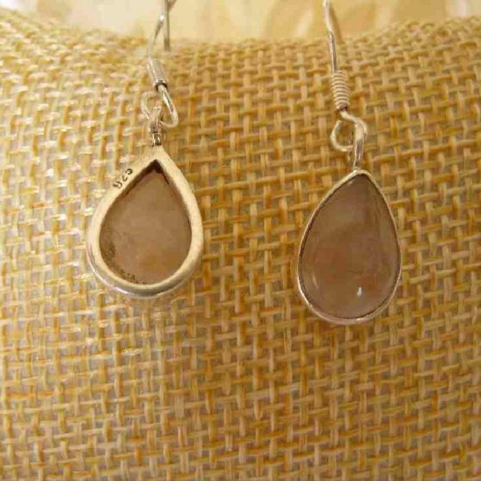 Boucles d'oreilles quartz rose et argent 925 – Image 2