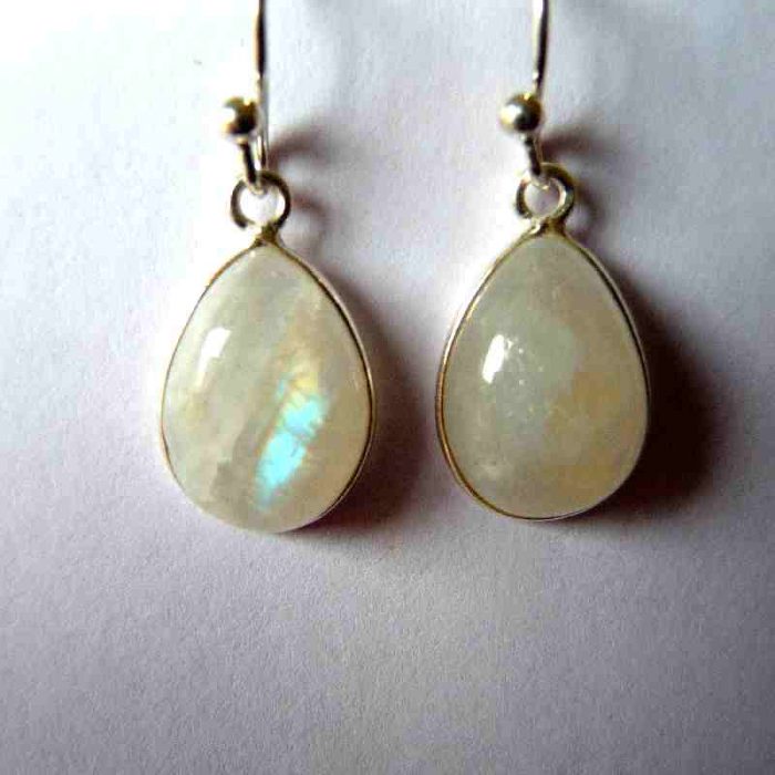 Boucles d'oreilles Pierre de Lune et argent 925