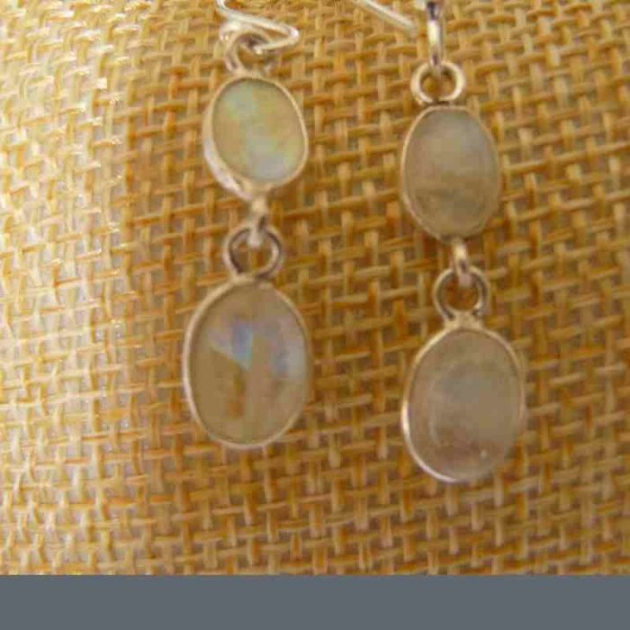 Boucles d'oreilles Pierre de Lune et argent 925 – Image 3